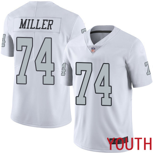 Oakland Raiders Limited White Youth Kolton Miller Jersey NFL Football #74 Rush Vapor Untouchable Jersey